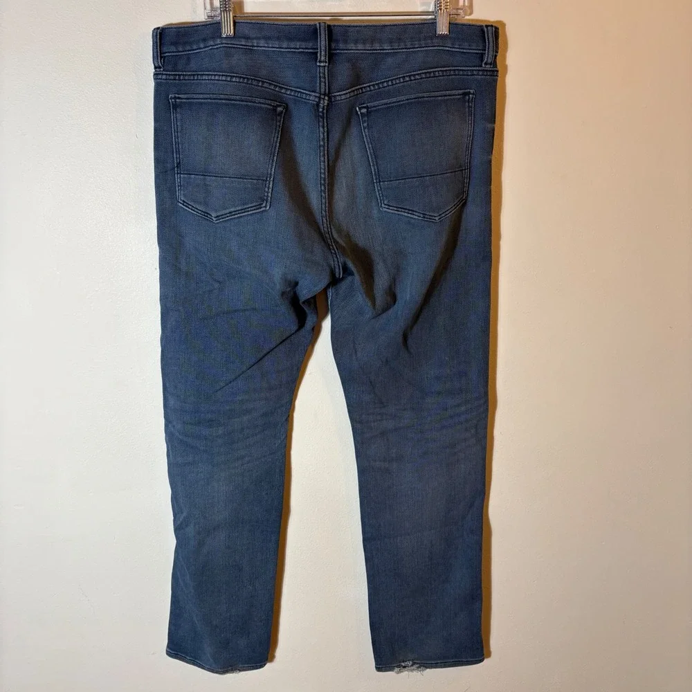 Banana‎ Republic The Traveler Slim Jeans 36x32 Blue Denim Distressed Casual Mens